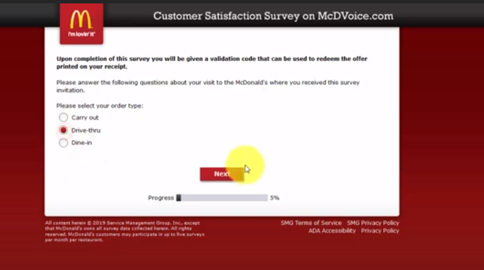 Mcdvoice survey official site