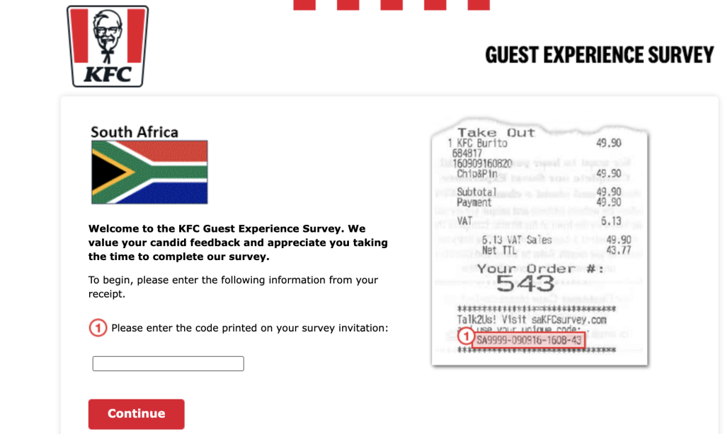 Sakfcsurvey.com – KFC South Africa Guest Survey